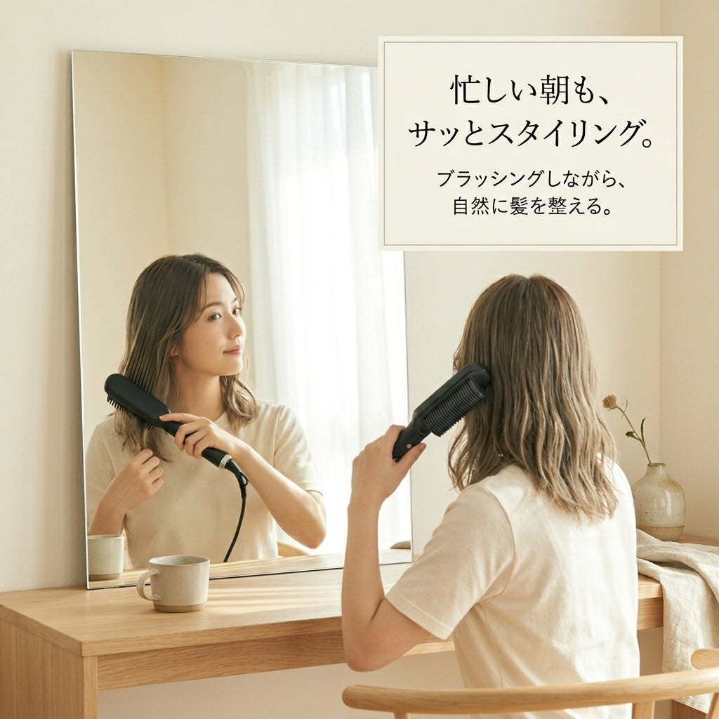 【電動ストレートブラシ】スムースコーム Pro™とかすだけで、サロン仕上げ。