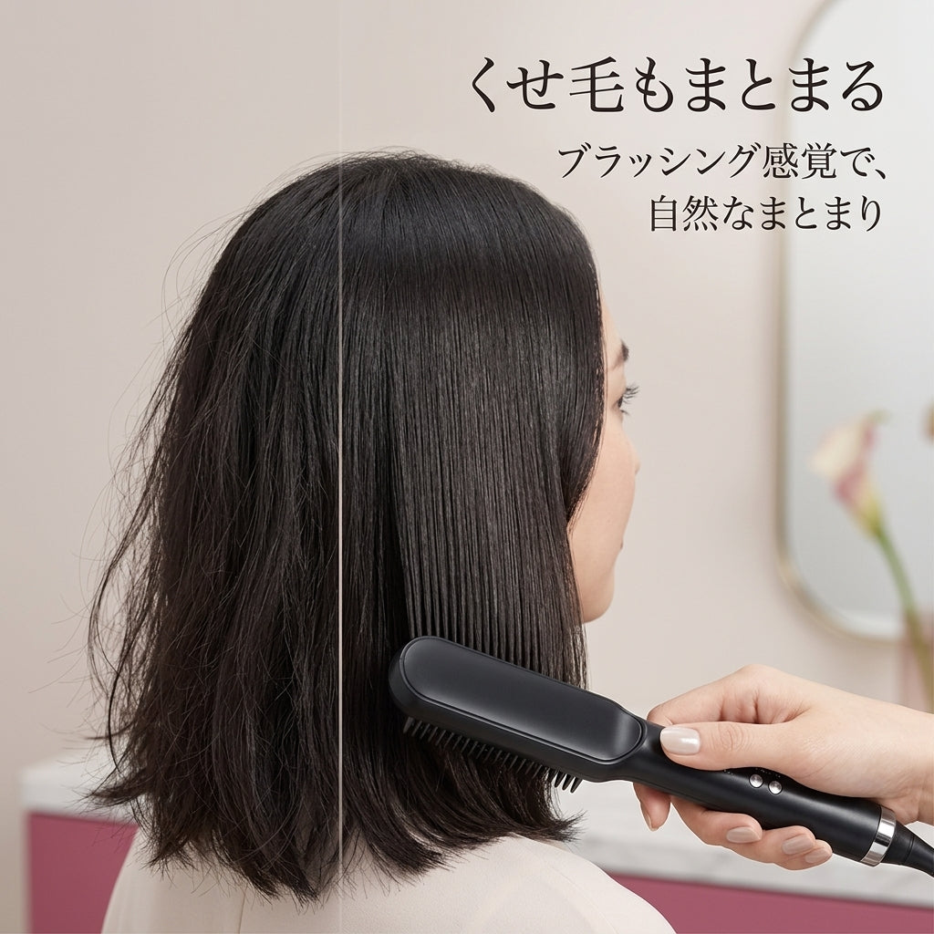 【電動ストレートブラシ】スムースコーム Pro™とかすだけで、サロン仕上げ。