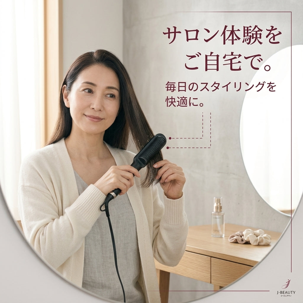 【電動ストレートブラシ】スムースコーム Pro™とかすだけで、サロン仕上げ。